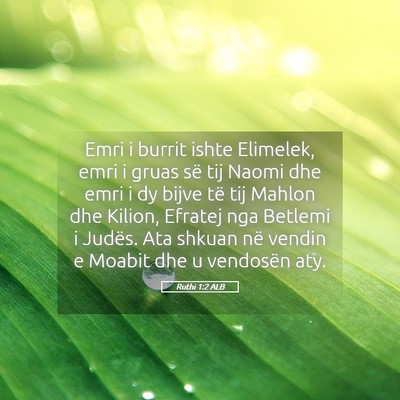 Picture 05 - Ruthi 1:2 ALB - Emri i burrit ishte Elimelek, emri i gruas së - Bible Verse Picture