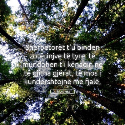 Picture 05 - Titi 2:9 ALB - Shërbëtorët t’u binden zotërinjve të tyre, - Bible Verse Picture