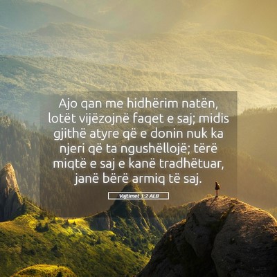 Picture 05 - Vajtimet 1:2 ALB - Ajo qan me hidhërim natën, lotët vijëzojnë - Bible Verse Picture