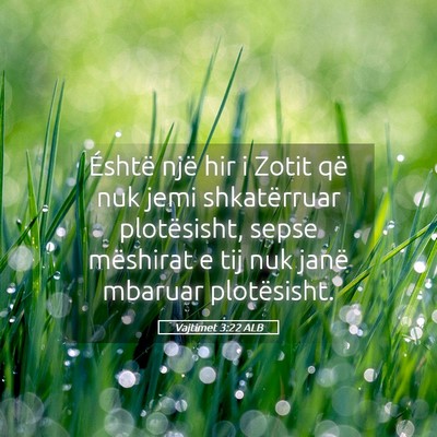 Picture 05 - Vajtimet 3:22 ALB - Éshtë një hir i Zotit që nuk jemi - Bible Verse Picture