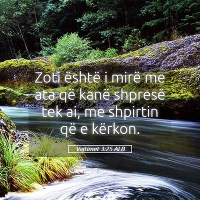 Picture 05 - Vajtimet 3:25 ALB - Zoti është i mirë me ata që kanë shpresë - Bible Verse Picture