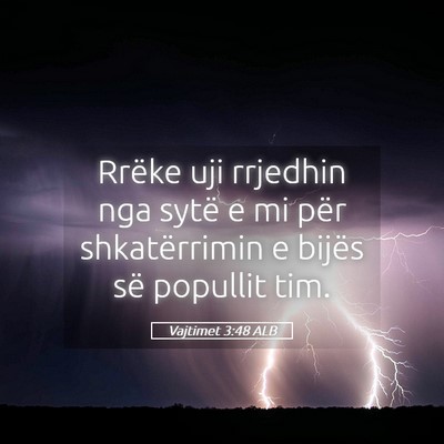 Picture 05 - Vajtimet 3:48 ALB - Rrëke uji rrjedhin nga sytë e mi për - Bible Verse Picture
