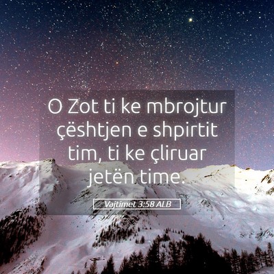 Picture 05 - Vajtimet 3:58 ALB - O Zot ti ke mbrojtur çështjen e shpirtit tim, - Bible Verse Picture