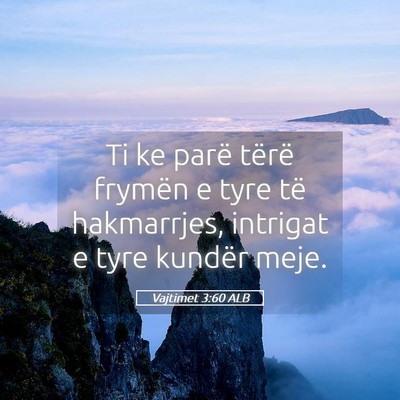 Picture 05 - Vajtimet 3:60 ALB - Ti ke parë tërë frymën e tyre të hakmarrjes, - Bible Verse Picture