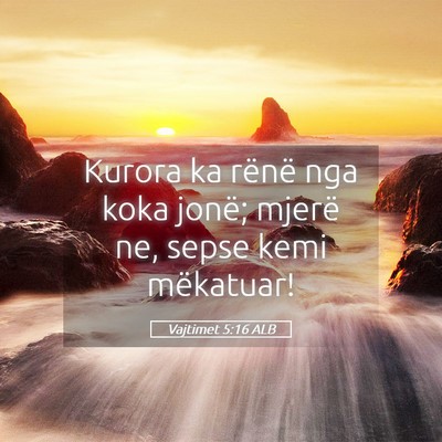Picture 05 - Vajtimet 5:16 ALB - Kurora ka rënë nga koka jonë; mjerë ne, sepse - Bible Verse Picture