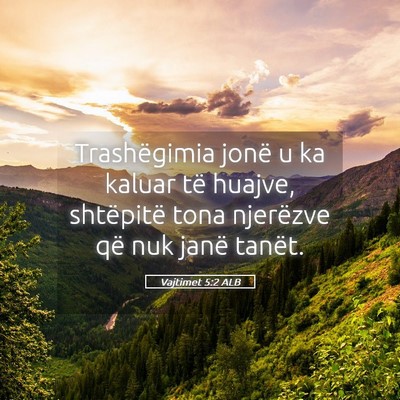 Picture 05 - Vajtimet 5:2 ALB - Trashëgimia jonë u ka kaluar të huajve, - Bible Verse Picture