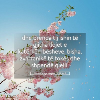 Picture 05 - Veprat e Apostujve 10:12 ALB - dhe brenda tij ishin të gjitha llojet e - Bible Verse Picture