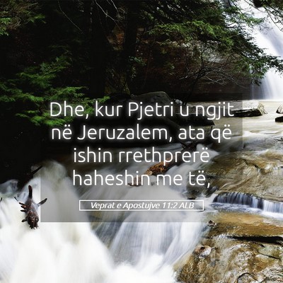 Picture 05 - Veprat e Apostujve 11:2 ALB - Dhe, kur Pjetri u ngjit në Jeruzalem, ata që - Bible Verse Picture