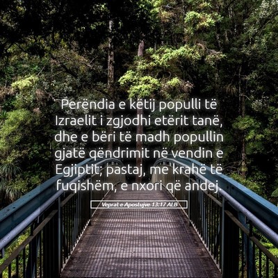 Picture 05 - Veprat e Apostujve 13:17 ALB - Perëndia e këtij populli të Izraelit i zgjodhi - Bible Verse Picture