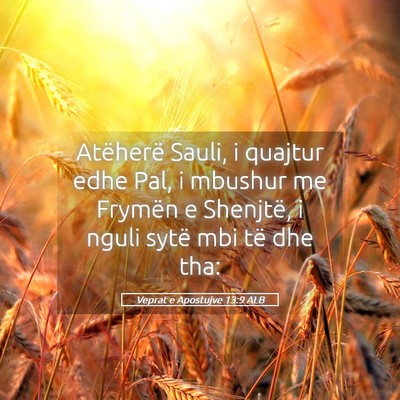 Picture 05 - Veprat e Apostujve 13:9 ALB - Atëherë Sauli, i quajtur edhe Pal, i mbushur me - Bible Verse Picture