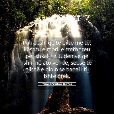 Picture 05 - Veprat e Apostujve 16:3 ALB - Pali deshi që të dilte me të; kështu e mori, - Bible Verse Picture