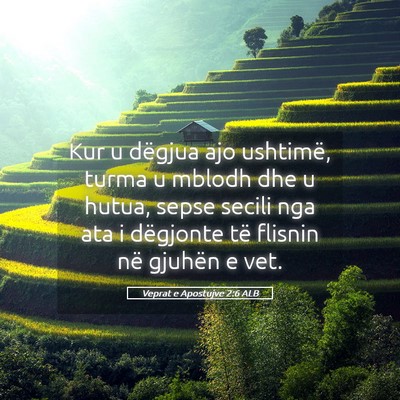 Picture 05 - Veprat e Apostujve 2:6 ALB - Kur u dëgjua ajo ushtimë, turma u mblodh dhe u - Bible Verse Picture