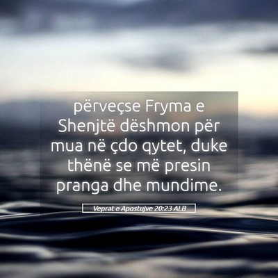 Picture 05 - Veprat e Apostujve 20:23 ALB - përveçse Fryma e Shenjtë dëshmon për mua në - Bible Verse Picture