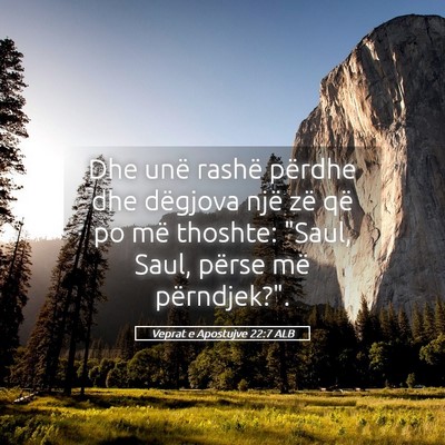 Picture 05 - Veprat e Apostujve 22:7 ALB - Dhe unë rashë përdhe dhe dëgjova një zë që - Bible Verse Picture