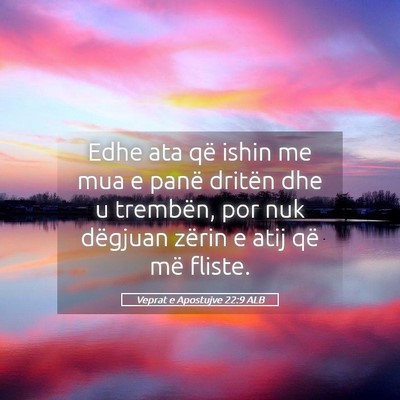 Picture 05 - Veprat e Apostujve 22:9 ALB - Edhe ata që ishin me mua e panë dritën dhe u - Bible Verse Picture