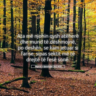 Picture 05 - Veprat e Apostujve 26:5 ALB - Ata më njohin qysh atëherë dhe mund të - Bible Verse Picture