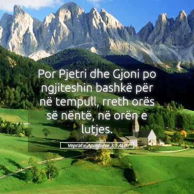Picture 05 - Veprat e Apostujve 3:1 ALB - Por Pjetri dhe Gjoni po ngjiteshin bashkë për - Bible Verse Picture