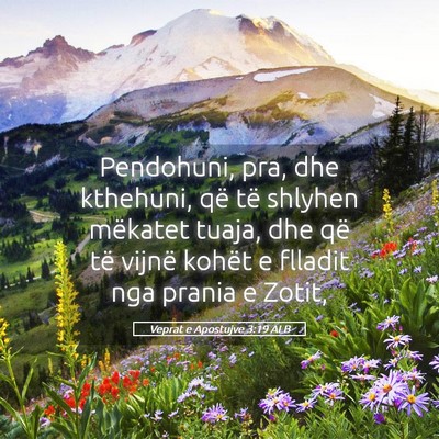 Picture 05 - Veprat e Apostujve 3:19 ALB - Pendohuni, pra, dhe kthehuni, që të shlyhen - Bible Verse Picture
