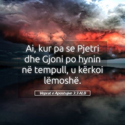 Picture 05 - Veprat e Apostujve 3:3 ALB - Ai, kur pa se Pjetri dhe Gjoni po hynin në - Bible Verse Picture