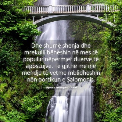 Picture 05 - Veprat e Apostujve 5:12 ALB - Dhe shumë shenja dhe mrekulli bëheshin në mes - Bible Verse Picture