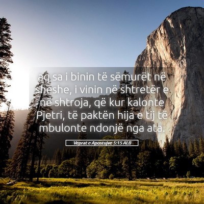 Picture 05 - Veprat e Apostujve 5:15 ALB - aq sa i binin të sëmurët në sheshe, i vinin - Bible Verse Picture