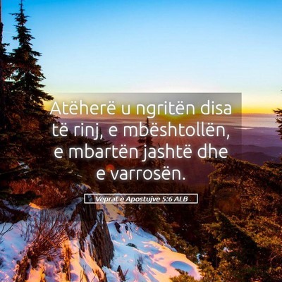 Picture 05 - Veprat e Apostujve 5:6 ALB - Atëherë u ngritën disa të rinj, e - Bible Verse Picture
