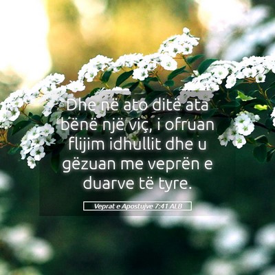 Picture 05 - Veprat e Apostujve 7:41 ALB - Dhe në ato ditë ata bënë një viç, i ofruan - Bible Verse Picture