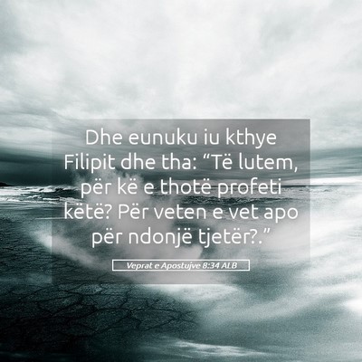 Picture 05 - Veprat e Apostujve 8:34 ALB - Dhe eunuku iu kthye Filipit dhe tha: “Të - Bible Verse Picture