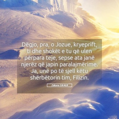 Picture 05 - Zakaria 3:8 ALB - Dëgjo, pra, o Jozue, kryeprift, ti dhe shokët e - Bible Verse Picture