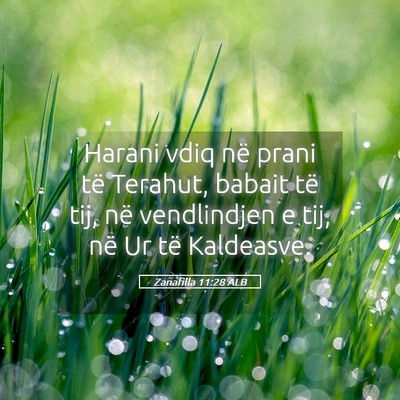 Picture 05 - Zanafilla 11:28 ALB - Harani vdiq në prani të Terahut, babait të - Bible Verse Picture