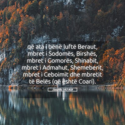 Picture 05 - Zanafilla 14:2 ALB - që ata i bënë luftë Beraut, mbret i Sodomës, - Bible Verse Picture