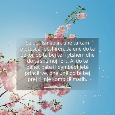 Picture 05 - Zanafilla 17:20 ALB - Sa për Ismaelin, unë ta kam plotësuar - Bible Verse Picture