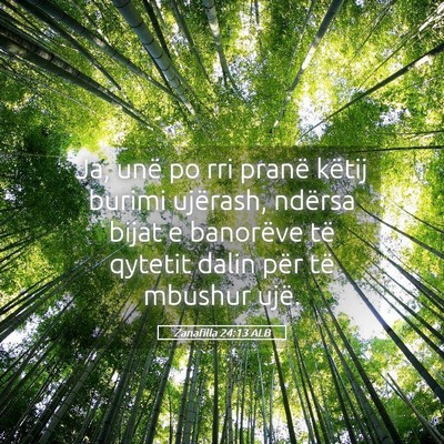 Picture 05 - Zanafilla 24:13 ALB - Ja, unë po rri pranë këtij burimi ujërash, - Bible Verse Picture