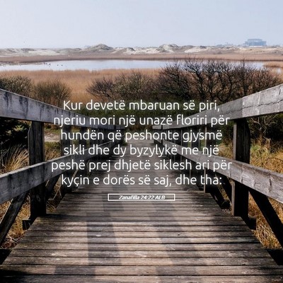 Picture 05 - Zanafilla 24:22 ALB - Kur devetë mbaruan së piri, njeriu mori një - Bible Verse Picture