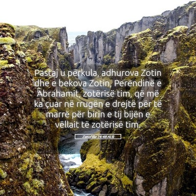 Picture 05 - Zanafilla 24:48 ALB - Pastaj u përkula, adhurova Zotin dhe e bekova - Bible Verse Picture
