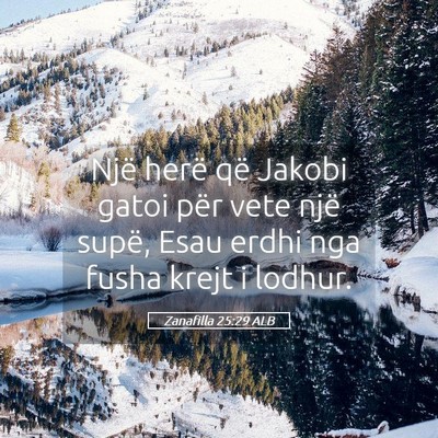 Picture 05 - Zanafilla 25:29 ALB - Një herë që Jakobi gatoi për vete një supë, - Bible Verse Picture