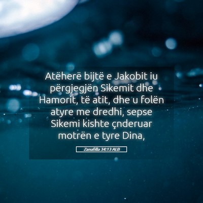 Picture 05 - Zanafilla 34:13 ALB - Atëherë bijtë e Jakobit iu përgjegjën - Bible Verse Picture
