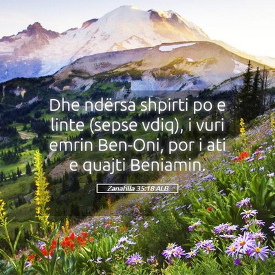 Picture 05 - Zanafilla 35:18 ALB - Dhe ndërsa shpirti po e linte (sepse vdiq), i - Bible Verse Picture