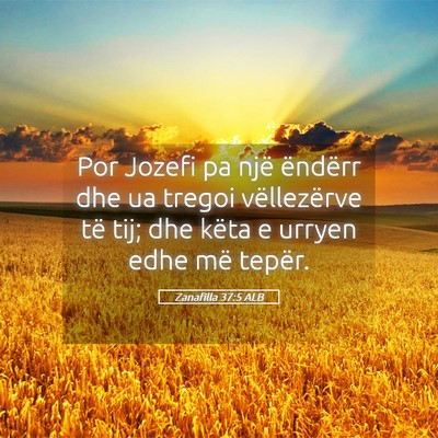 Picture 05 - Zanafilla 37:5 ALB - Por Jozefi pa një ëndërr dhe ua tregoi - Bible Verse Picture