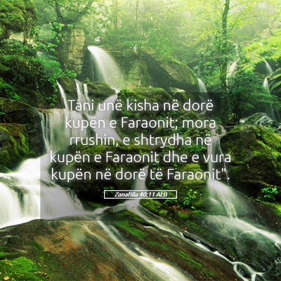 Picture 05 - Zanafilla 40:11 ALB - Tani unë kisha në dorë kupën e Faraonit; mora - Bible Verse Picture