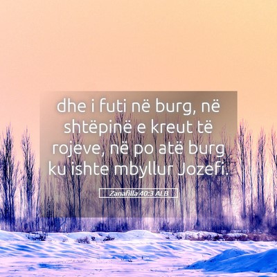 Picture 05 - Zanafilla 40:3 ALB - dhe i futi në burg, në shtëpinë e kreut të - Bible Verse Picture