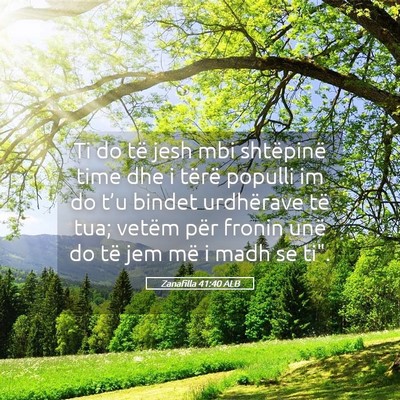 Picture 05 - Zanafilla 41:40 ALB - Ti do të jesh mbi shtëpinë time dhe i tërë - Bible Verse Picture