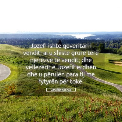Picture 05 - Zanafilla 42:6 ALB - Jozefi ishte qeveritari i vendit; ai u shiste - Bible Verse Picture