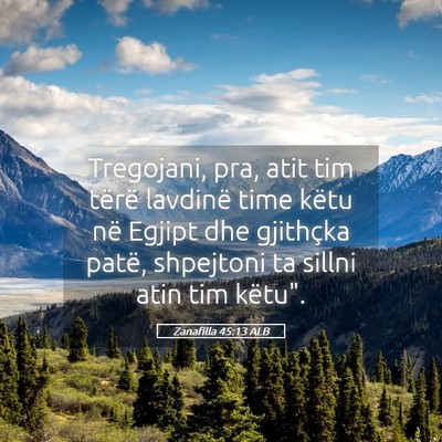 Picture 05 - Zanafilla 45:13 ALB - Tregojani, pra, atit tim tërë lavdinë time - Bible Verse Picture