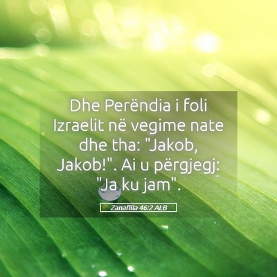 Picture 05 - Zanafilla 46:2 ALB - Dhe Perëndia i foli Izraelit në vegime nate dhe - Bible Verse Picture