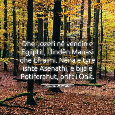 Picture 05 - Zanafilla 46:20 ALB - Dhe Jozefi në vendin e Egjiptit, i lindën - Bible Verse Picture