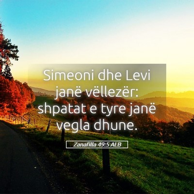 Picture 05 - Zanafilla 49:5 ALB - Simeoni dhe Levi janë vëllezër: shpatat e tyre - Bible Verse Picture