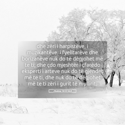 Picture 05 - Zbulesa 18:22 ALB - dhe zëri i harpistëve, i muzikantëve, i - Bible Verse Picture