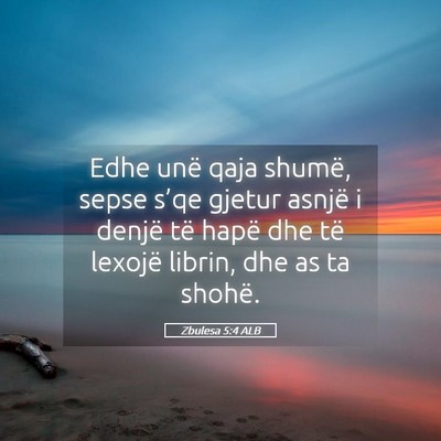 Picture 05 - Zbulesa 5:4 ALB - Edhe unë qaja shumë, sepse s’qe gjetur asnjë - Bible Verse Picture