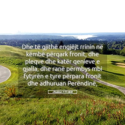 Picture 05 - Zbulesa 7:11 ALB - Dhe të gjithë engjëjt rrinin në këmbë - Bible Verse Picture